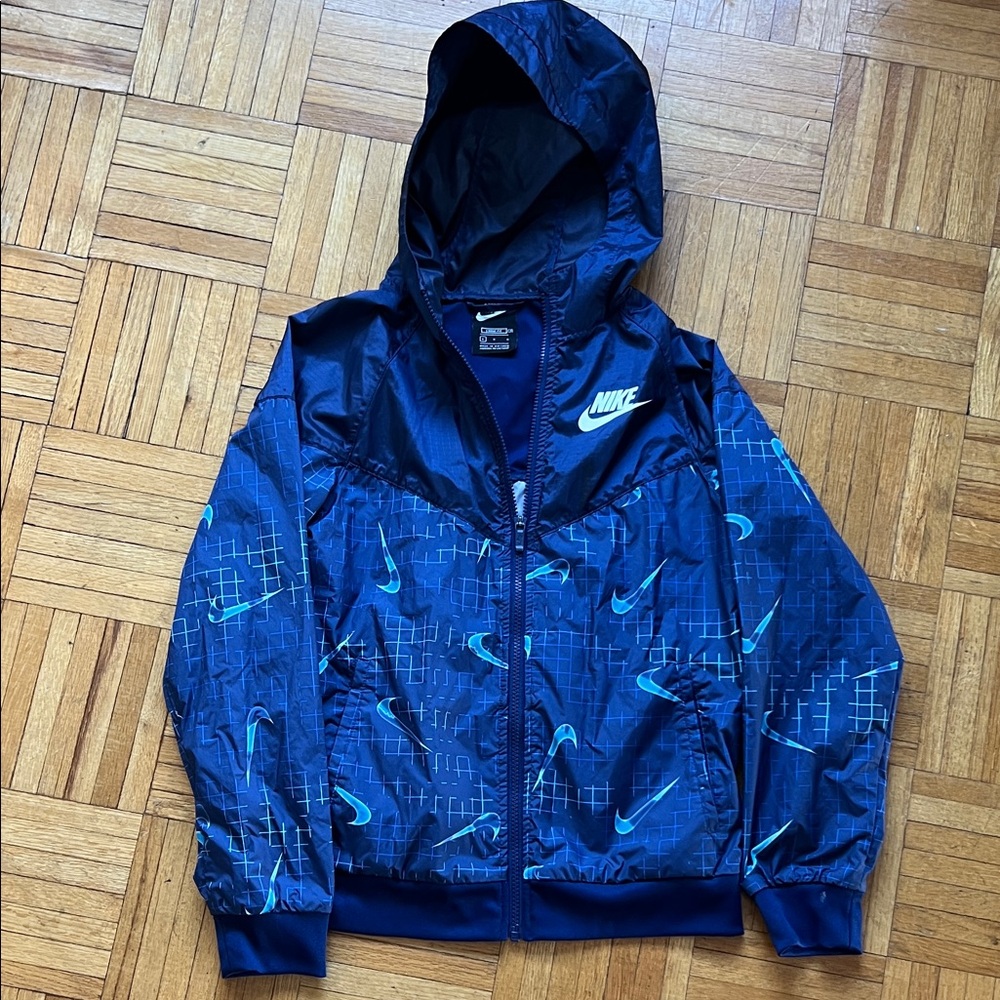 Nike Navy and Teal Graphic Jacket